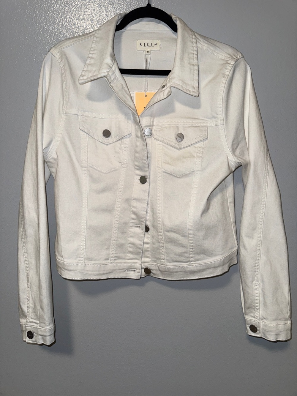 Risen Los Angeles White Denim Jacket - Classic Button-Front